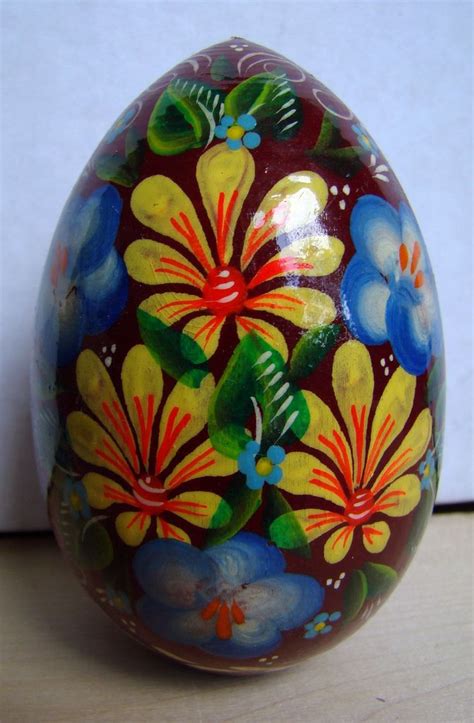 Russian Wooden Decorative Egg Easter Egg Designs Egg Crafts Egg Art