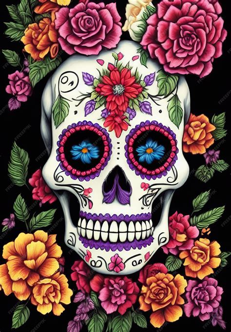 Premium Photo Dia De Los Muertos Traditional Calavera Sugar Skull