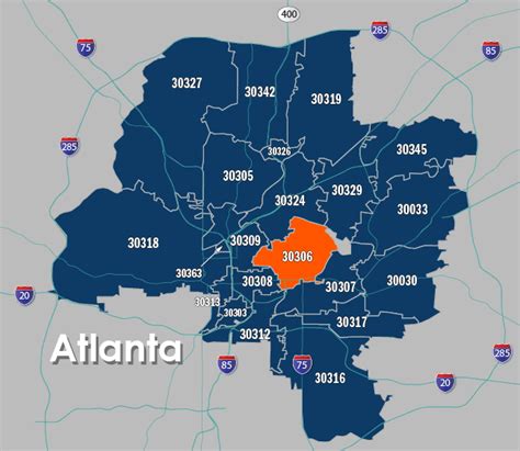 Atlanta Ga Zip Code Map Map