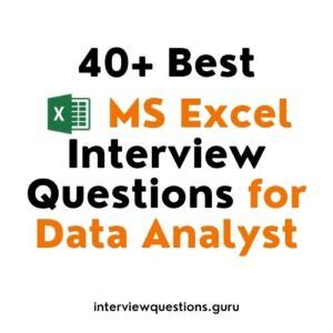 40 Best Excel Interview Questions For Data Analyst 2025