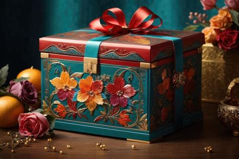 Premium Ai Image A Beautifully Decorated Gift Box