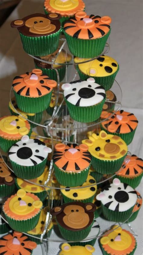 Jungle cup cake Festa de aniversário da selva Decoracao festa safari