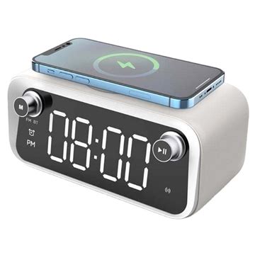 Multifunctional Bluetooth Speaker Wireless Charger With Alarm Clock W