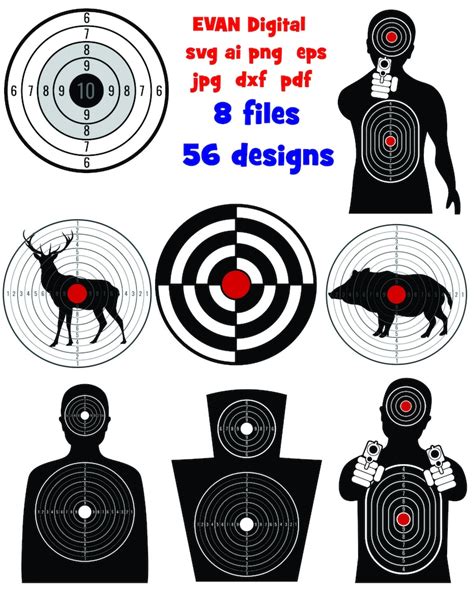 Shooting Target Ai Svg Png Eps Dxf Pdf  Target Svg Gun Target Rifle