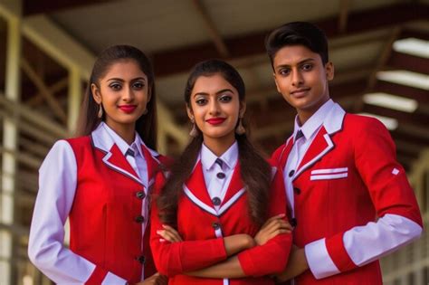 Premium Ai Image Indian School Friends Group Standing Together At School