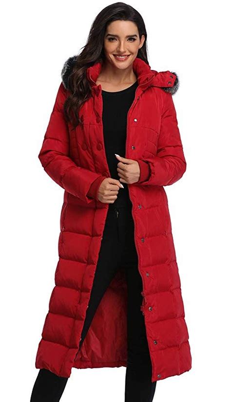 Molodo Women S Long Down Coat With Fur Hood Maxi Down Parka Puffer Jacket