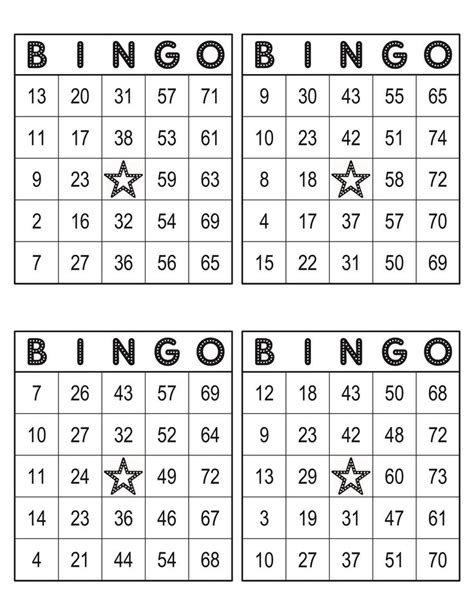 Bingo Cards 1000 Cards 4 Per Page Instant Printable Pdf Etsy Bingo