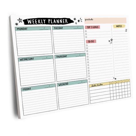 Amazon Large Weekly Planning Pad And Matching Notepad Letter