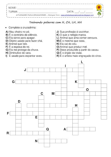 Atividades Para Educadores Ortografia Palavras H Inicial Ch Free