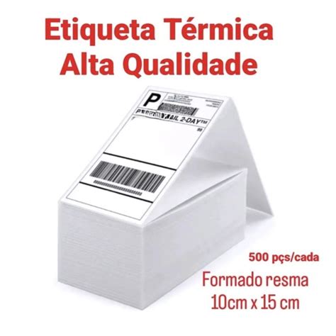 Etiqueta T Rmica Adesivo Sem Rolo X X Formato Resma Para