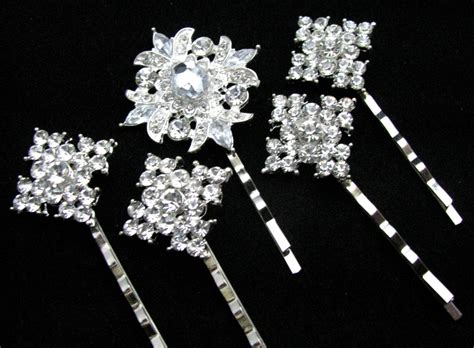 Crystal Bobby Pins Bridal Rhinestone Hair Pin Set Wedding