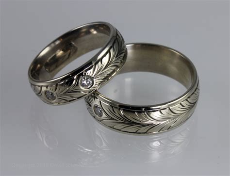 Hand Engraved Wedding Band Set - DAVID SHEEHAN ~ ENGRAVERDAVID SHEEHAN ...