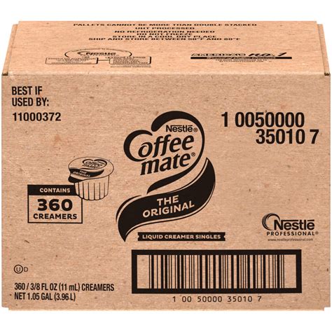 Nestle Coffee Mate Coffee Creamer Original Liquid Creamer Singles 0375 Fl Oz Box Of 360 Feesers