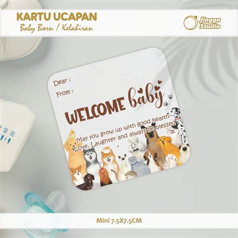 Jual Greeting Card Baby Newborn Kartu Ucapan Kelahiran Bayi Mini