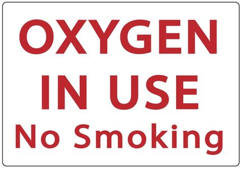 Zing Enterpriseseco Safety Sign Oxygen In Use No Smoking Material