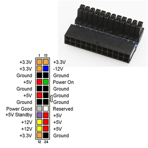 24pin Right Angle Atx 24pin Female To 24pin Male Right Angle Adapter