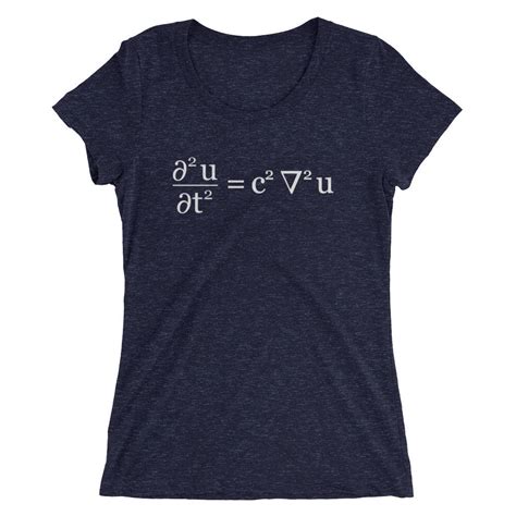 Wave Equation Math And Physics T Shirt Womens Slim Fit Etsy
