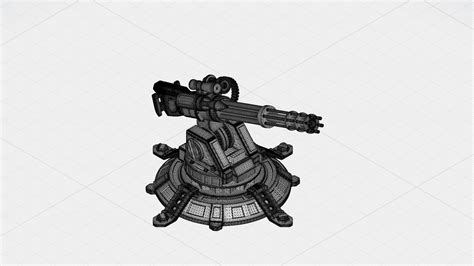 Gun turret 3D model - TurboSquid 1671348