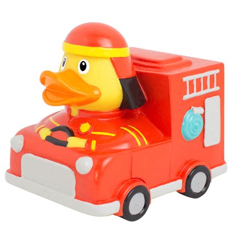 Canard Camion De Pompier Fire Ready Rubber Ducky Bath Toys Truck