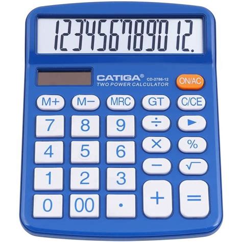 Calculatrice de Bureau 12 Chiffres avec Grand écran LCD et Bouton