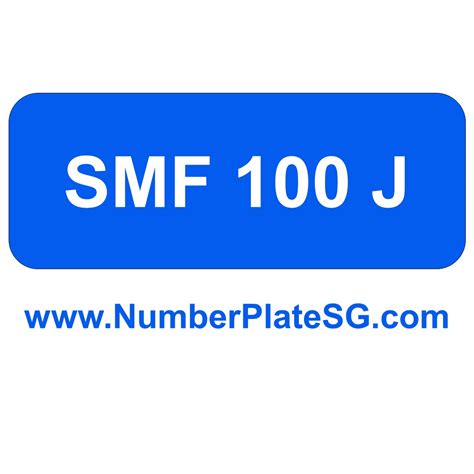 SMF 100 J – Number Plate SG