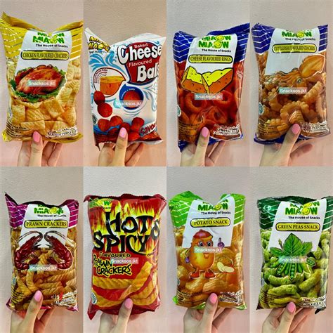 Jual Miaow Chicken Crackers Cheese Balls Cheese Ring Cuttlefish Prawn Crackers Hot