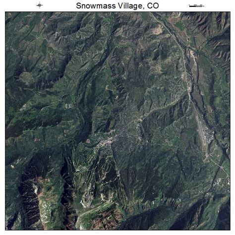 Aerial Photography Map of Snowmass Village, CO Colorado