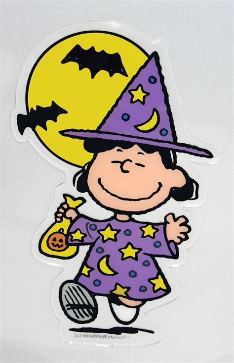 Lucy Halloween Jelz Window Cling Trick Or Treating Witch Snoopy