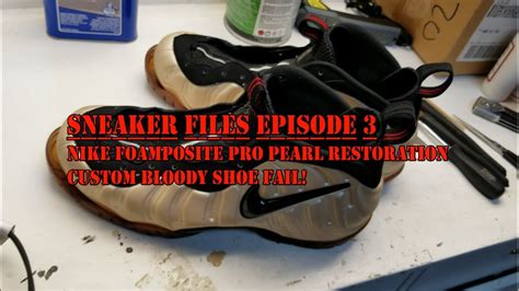 2010 Nike Foamposite Pro Pearl Restoration Bloody Shoes Repair Custom