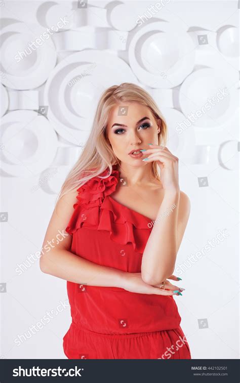 Sexy Blonde Red Stock Photo 442102501 Shutterstock
