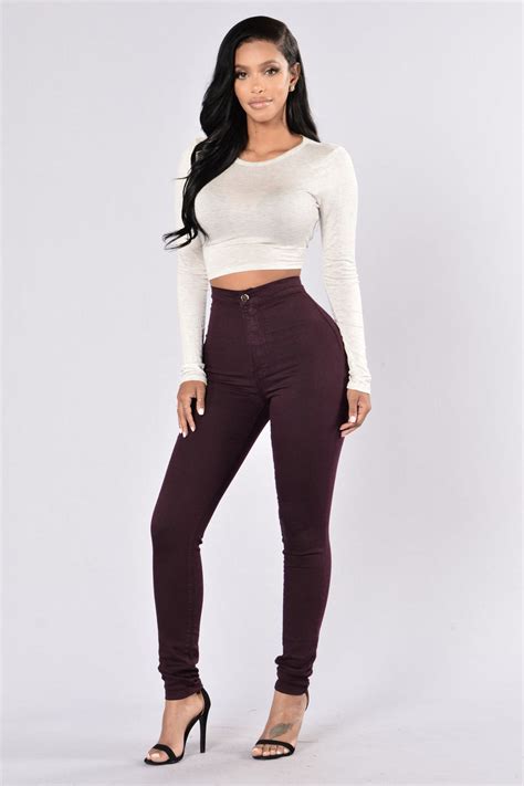 Super High Waist Denim Skinnies Plum Fashion Nova