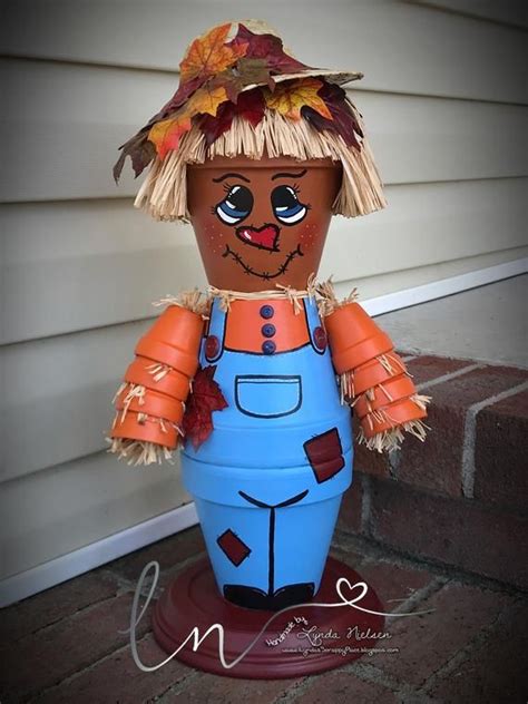 Handmade Terra Cotta Clay Pot SCARECROW Clay Pot People Pot Etsy