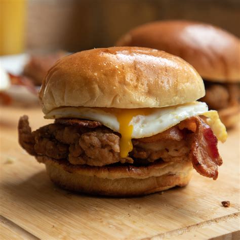 Fried Chicken And Egg Brunch Burger • Turano Baking Co