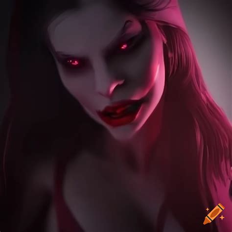 Digital Art Of A Female Vampire With Glowing Eyes On Craiyon