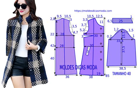 Casaco Xadrez Feminino Passo A Passo Moldes Dicas Moda Jacket