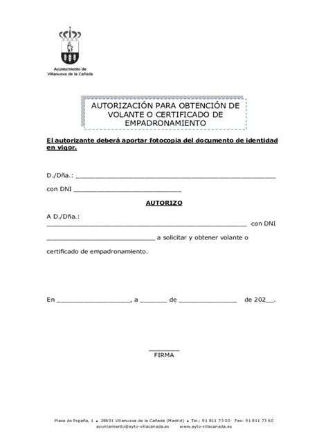 Fillable Online Autorizacin Para Obtencin De Volante O Certificado De