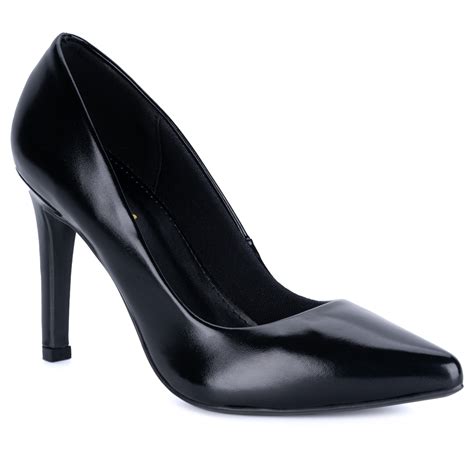 Scarpin Salto Alto Bico Fino Elegante Confort Vel Preto