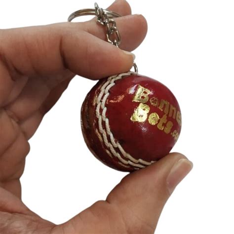 Real Leather Hand Stitched Cricket Ball Miniature Keychain At Best