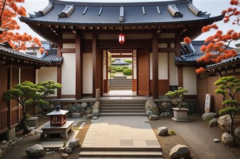 Premium Photo House Entrance And Stairs Japanese Culture