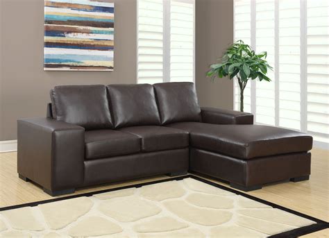 Dark Brown Match Sofa Sectional from Monarch (8200BR) | Coleman Furniture