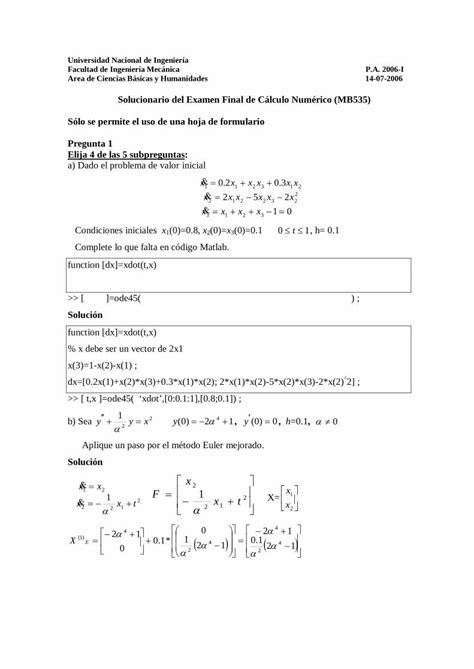 PDF Solucionario del Examen Final de Cálculo Numérico Solucionari