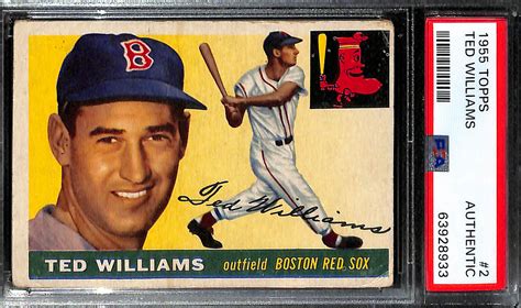 Lot Detail Ted Williams Lot 1955 Topps 2 PSA Authentic 1956