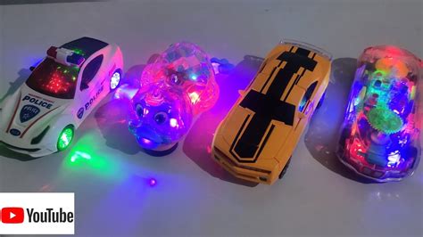 Transparent Gear Light Car Robot Car Vs Duck Ling Car Police Stunt