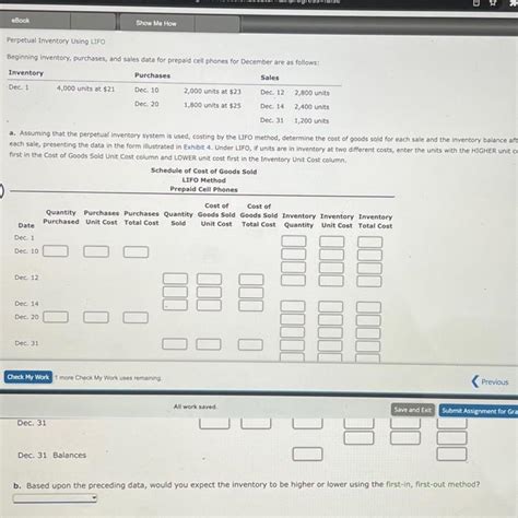 Solved Perpetual Inventory Using Lifo Beginning Inventory Chegg