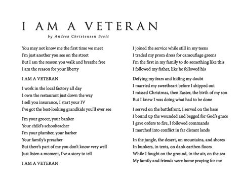 It Is The Veteran Poem