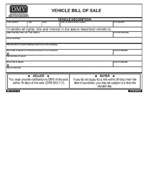 Oregon Dmv Bill Of Sale Form Pdfsimpli