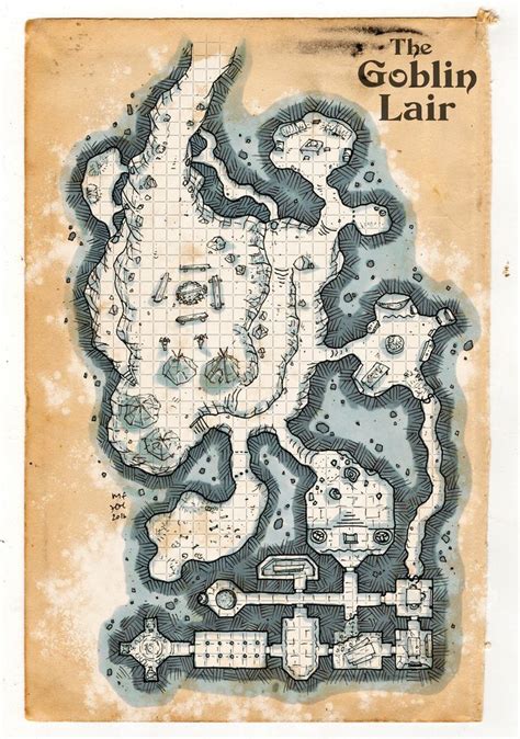 The Goblin Lair Art Print by miskafredman | Map, Fantasy map making ...