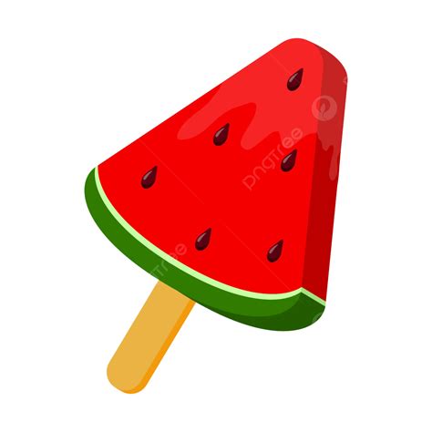 Watermelon Ice Cream With D Style Vector Watermelon Ice Cream