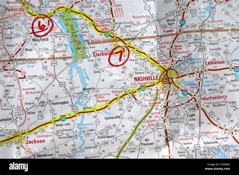 Mapa de carreteras de los Estados Unidos con la ruta prevista en el ...