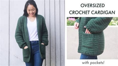 Oversized Pocket Crochet Cardigan How To Crochet A Cardigan Tutorial